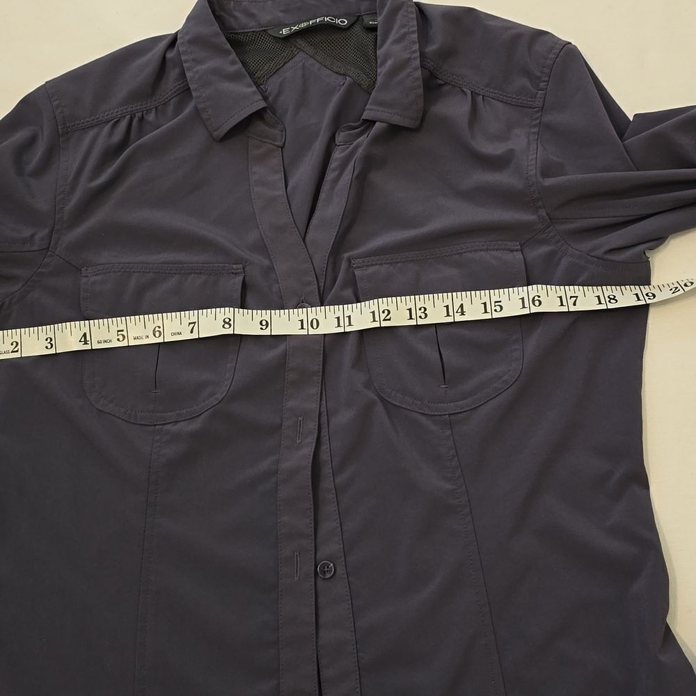ExOfficio Button Up Shirt Vented Long Sleeve Sz M Purple Women's Zip Po… - Picture 6 of 11